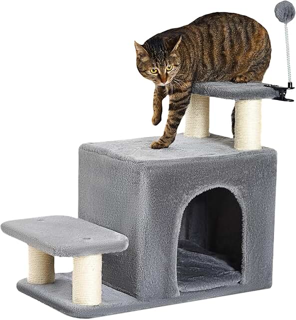 Dog and Cat Stairs with Scratching Post and Condo
