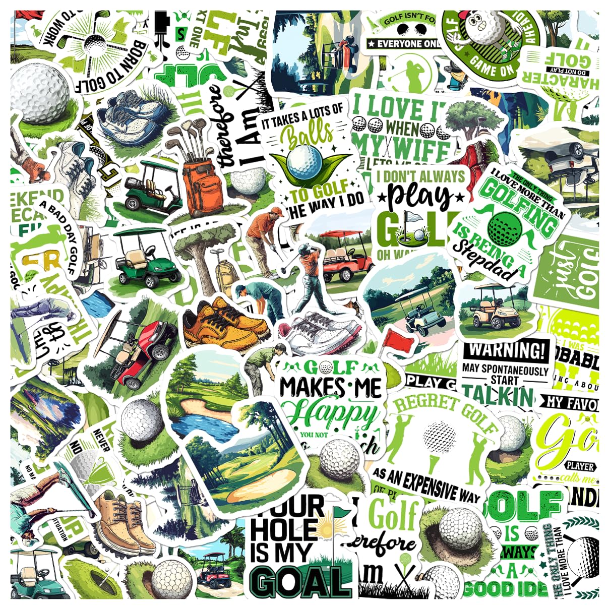 108 Funny Golf Sayings Vinyl Stickers for Outdoor Use