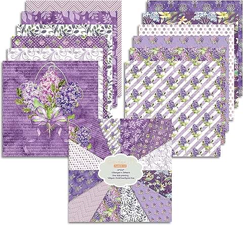 Purple 12x12 Card Paper, 24 Sheets for Crafts and Decor