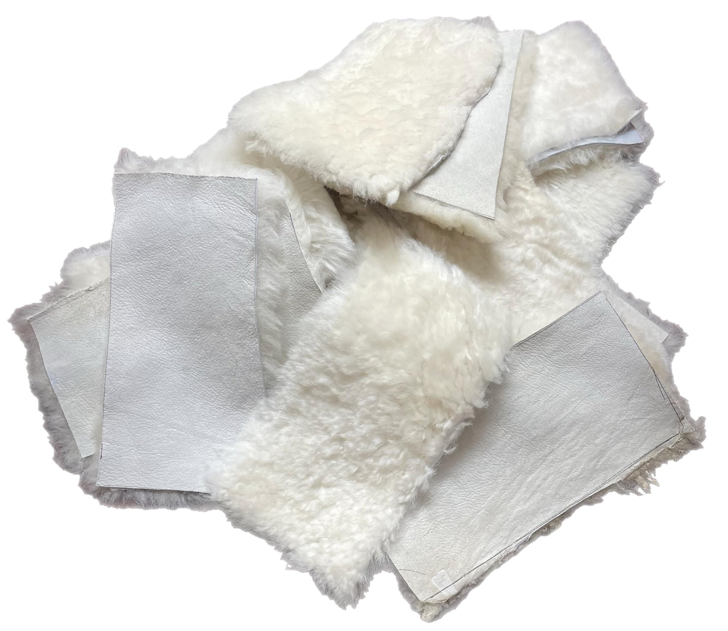 Leather and Wool Scraps 16-18 Pieces 10" x 5" 2lbs