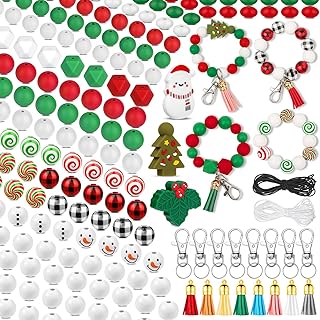 217 pcs Christmas silicone and wooden beads for crafts