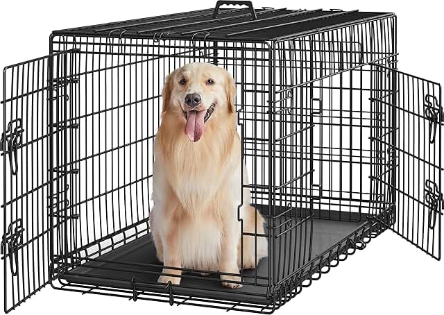 42-Inch Double Door Metal Dog Crate with Divider