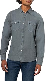 Men's Long Sleeve Linen Western Shirt