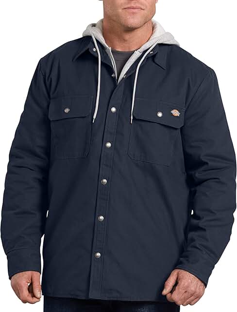Men's Relaxed Fit Hooded Quilted Shirt Jacket