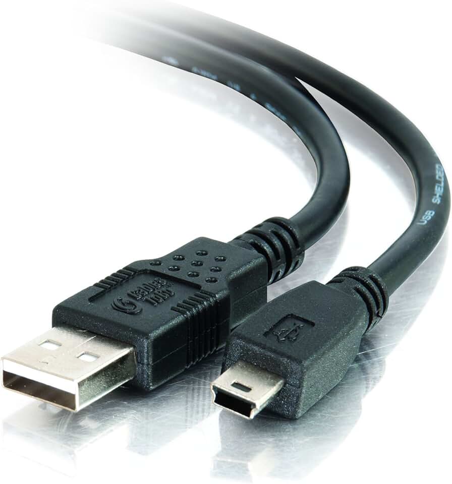 USB 2.0 A to Mini-B Cable, 6.56 Feet, Black