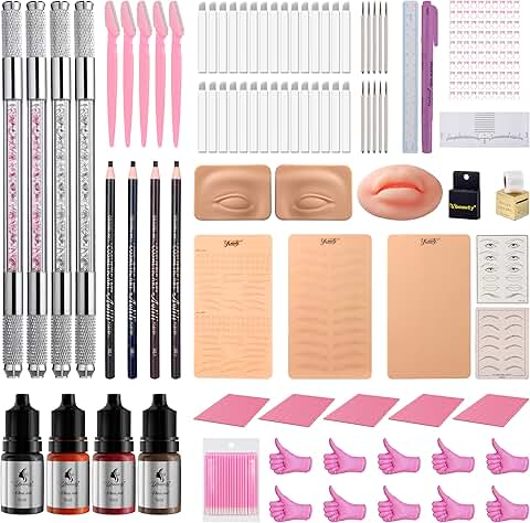Complete Microblading Eyebrow Kit with Needles and Ink