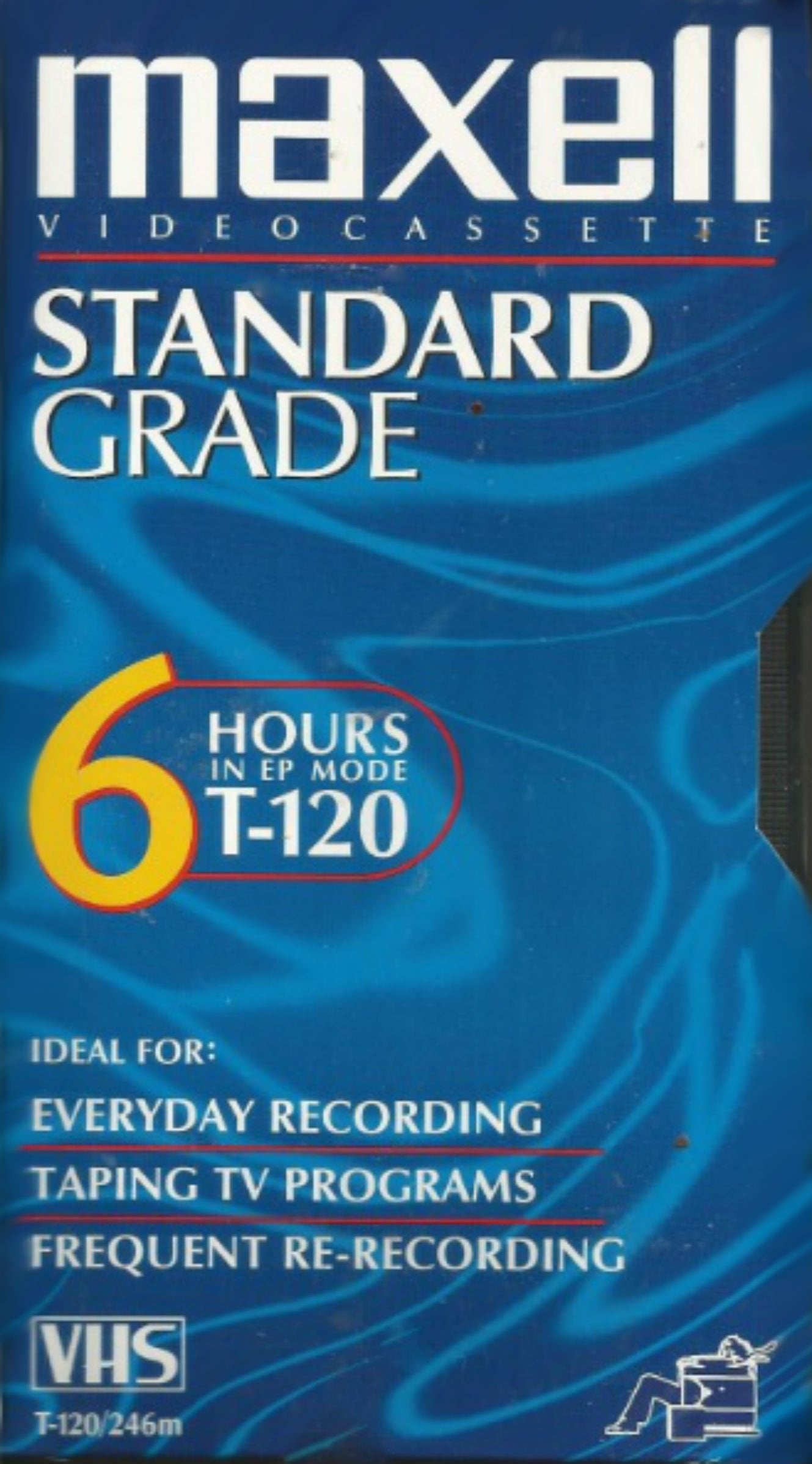 VHS Blank 3-Pack Standard Grade T-120 6 Hour EP Mode /246m