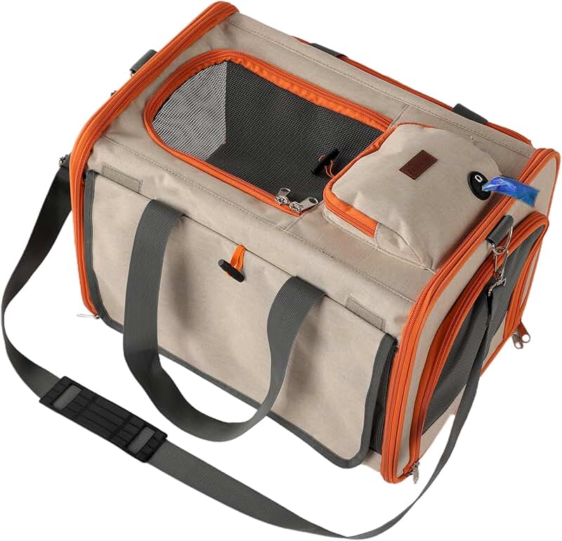 Stylish Soft Sided Dog and Cat Carrier for Travel