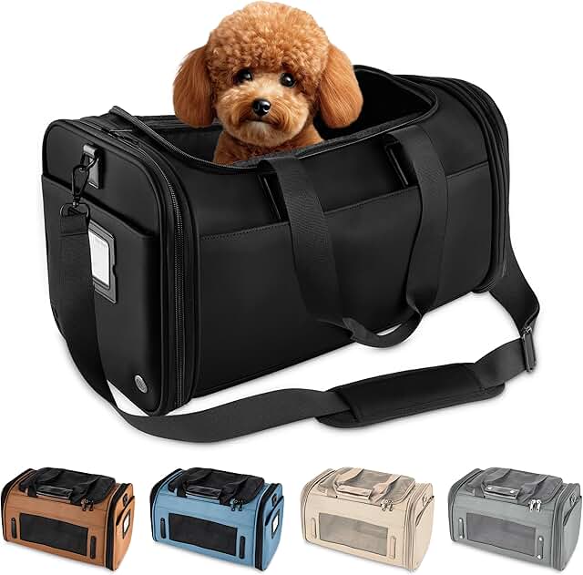 Luxury PU Leather Pet Carrier for Small Dogs and Cats