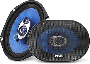 Pair of 6x8 inch 3-way car speakers with blue cone