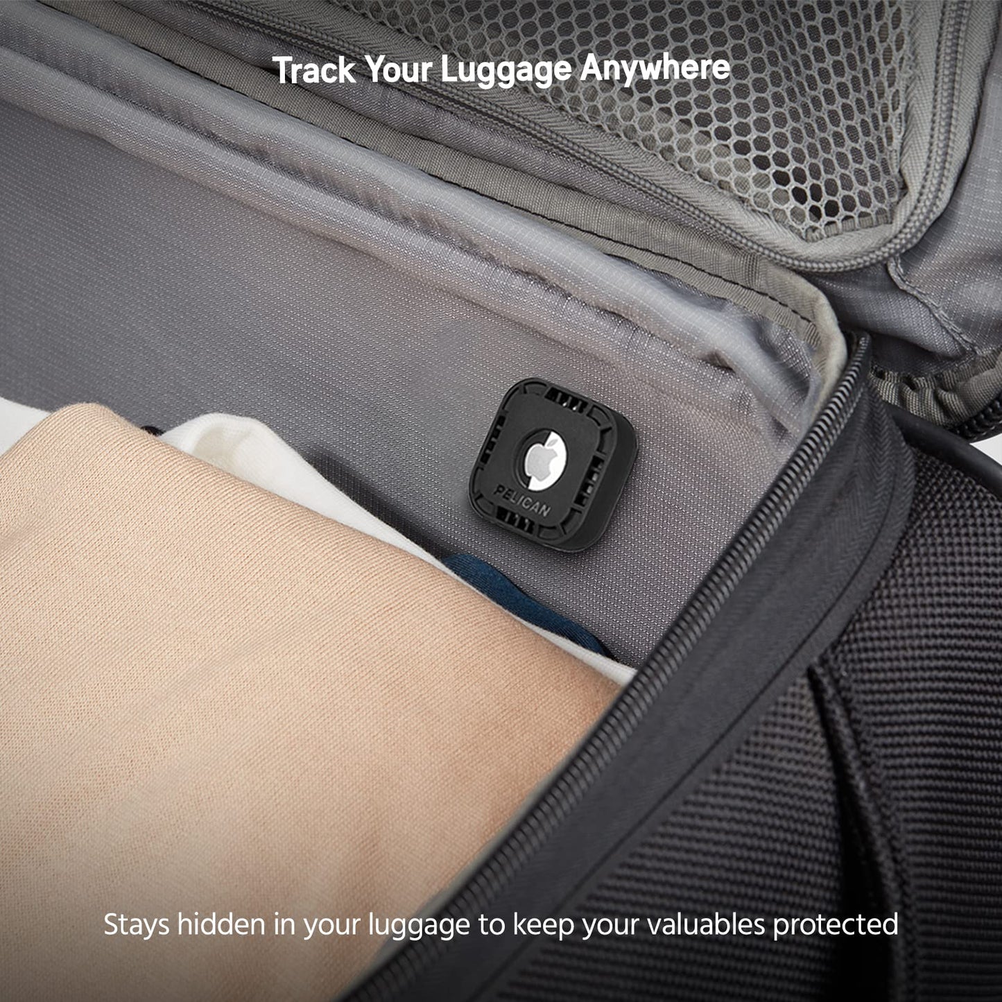 Pelican - Protector Stick-On Mount Case for Apple AirTag - Heavy-Duty - 4 Pack - Black