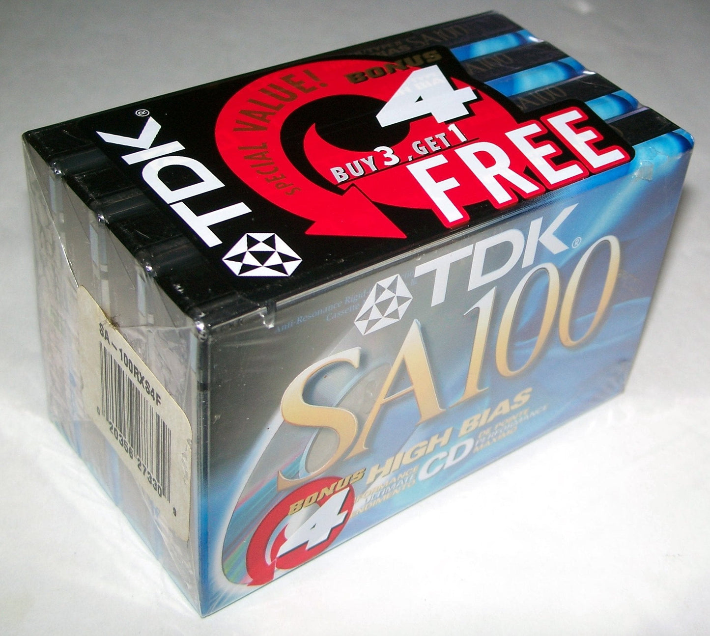 SA100-4 100-Minute High Bias IECII/Type II Blank Audio Cassette (4-Pack)