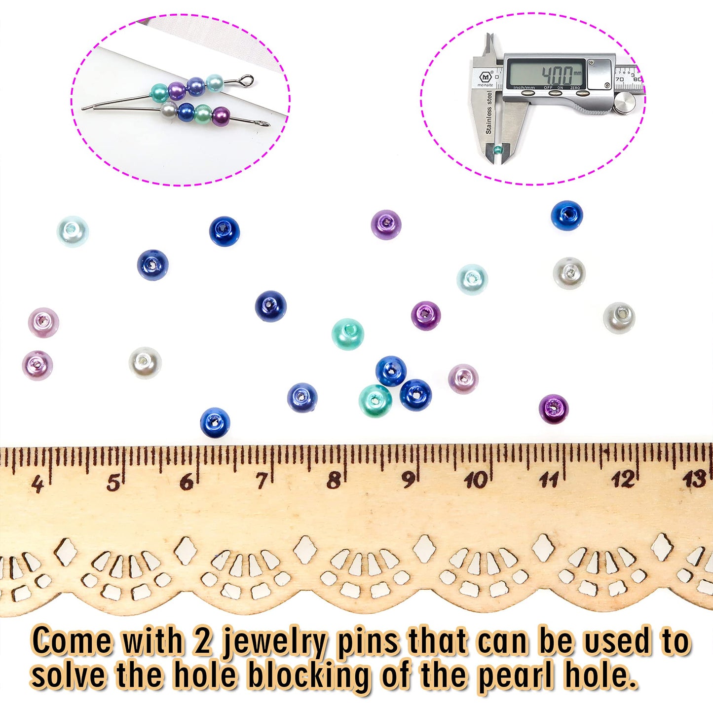 1000pcs Multi-Color 4mm Pearl Beads for DIY Jewelry and Decorations