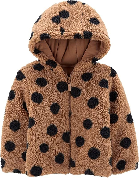 Girls' Warm Hooded Sherpa Jacket