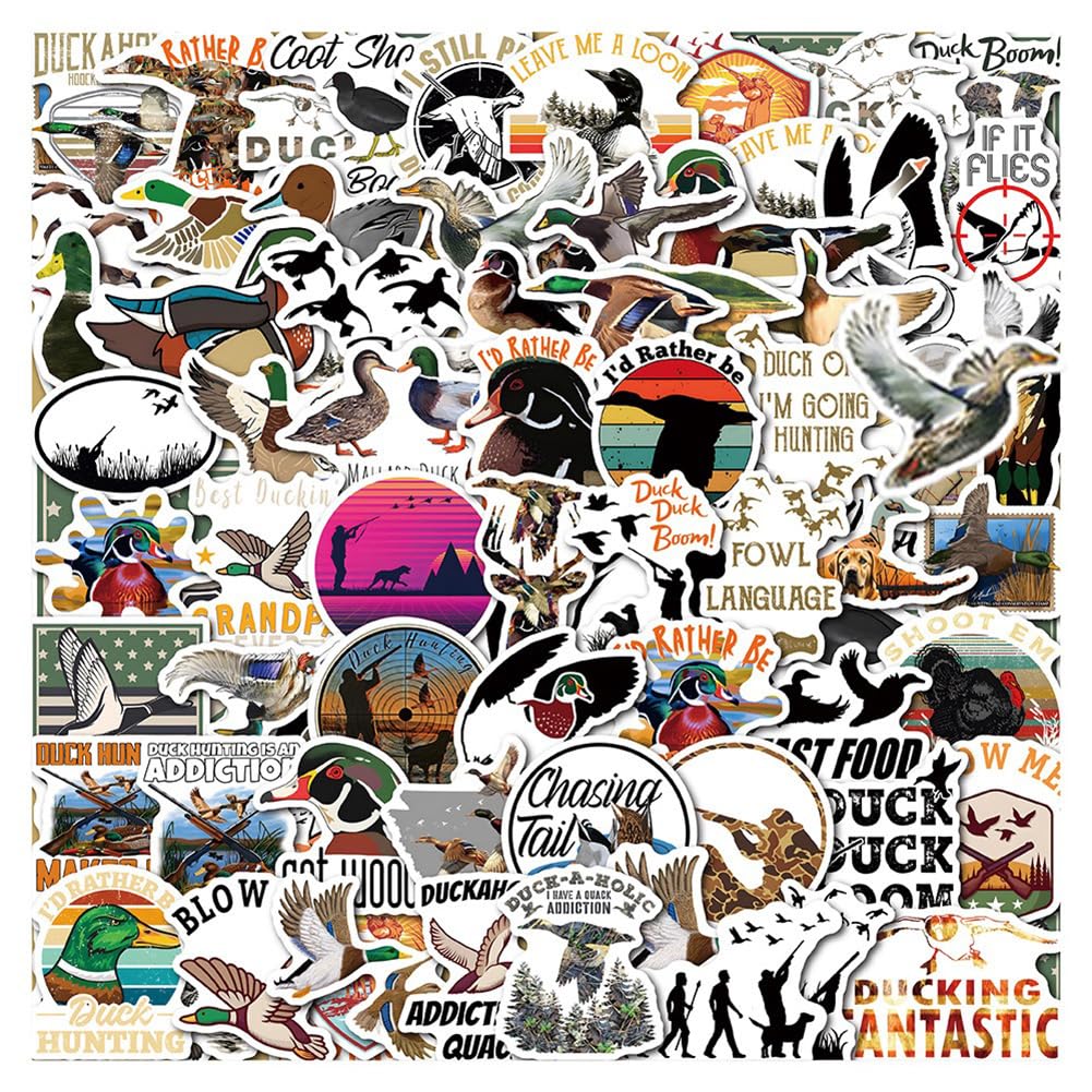 60 Waterproof Duck Hunting Vinyl Stickers for Bottles and More