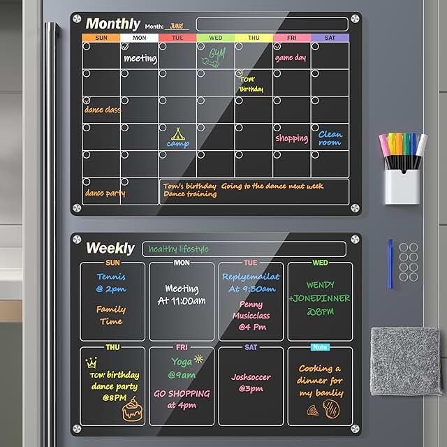Acrylic Magnetic Dry Erase Board Set with Markers