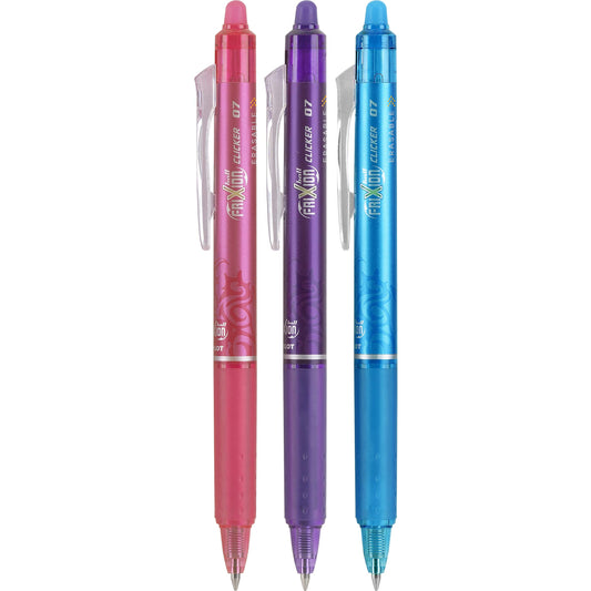 Erasable Refillable Fine Point Gel Ink Pens, 3-Pack