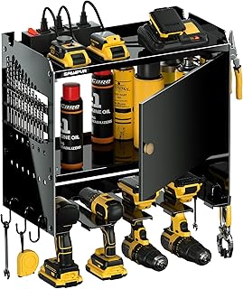 Power Tool Organizer with Charging Station and Shelves