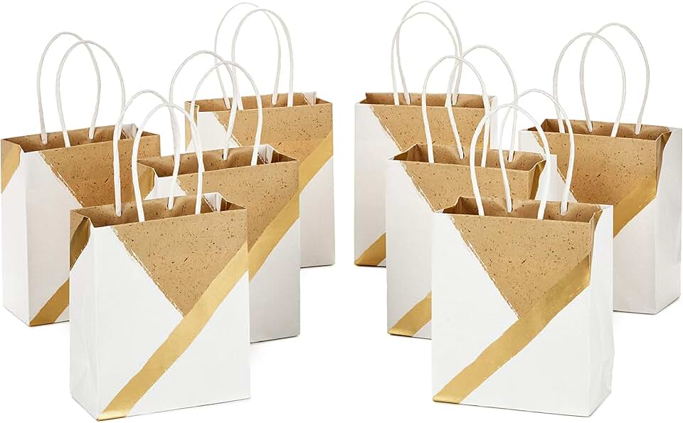 6-inch Small Paper Gift Bags, 8-Pack