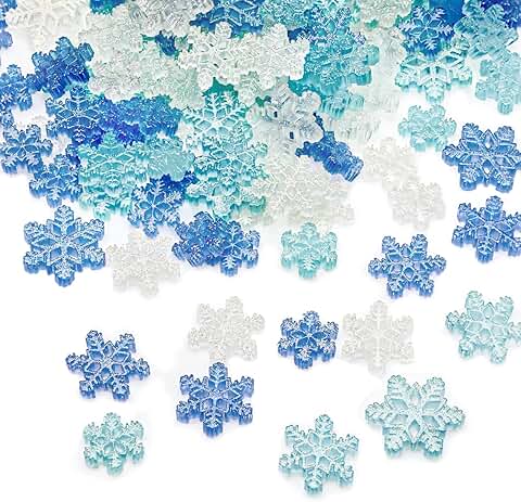 150 Mini Resin Snowflakes for Christmas Crafts and Decor