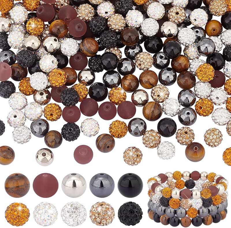 200pcs Beads for Jewelry Making in 10 Styles
