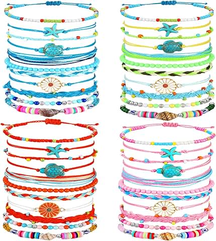44-Piece Friendship Bracelet Set with Beads and Clay Details