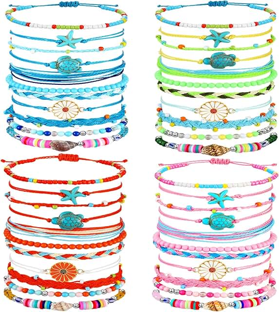 44-Piece Friendship Bracelet Set with Beads and Clay Details