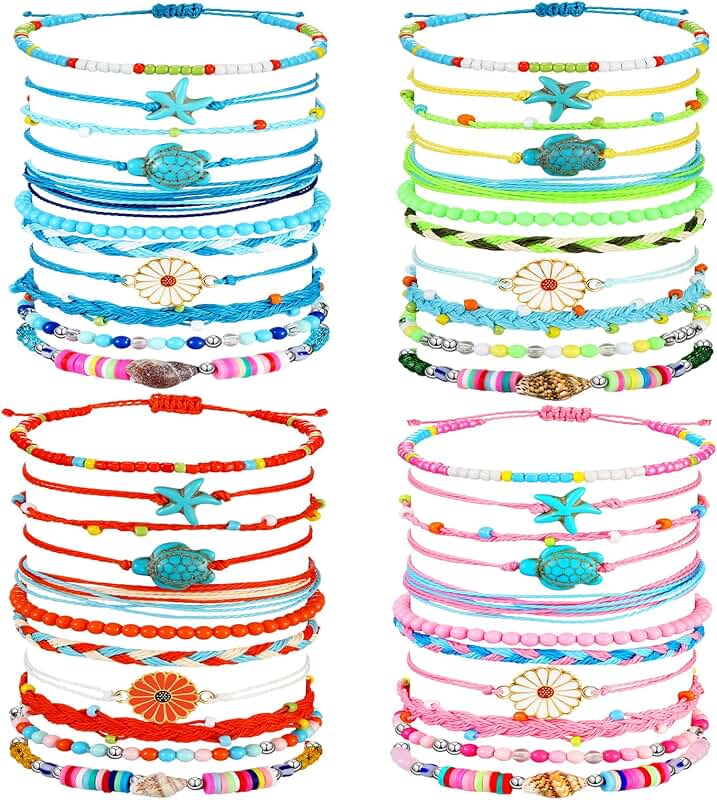 44-Piece Friendship Bracelet Set with Beads and Clay Details