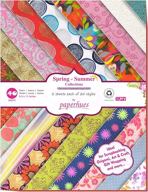 Spring-Summer Handmade Scrapbook Paper, 40 Sheets