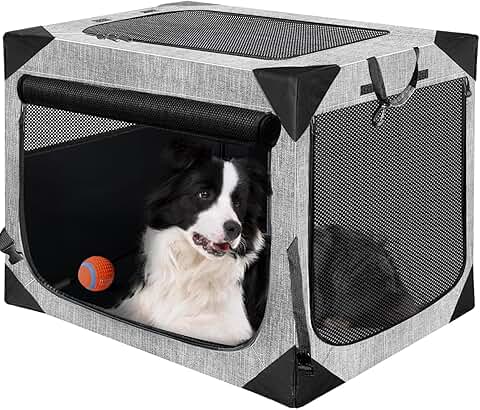 Large Collapsible Soft Dog Travel Crate for Indoor and Outdoor Use
