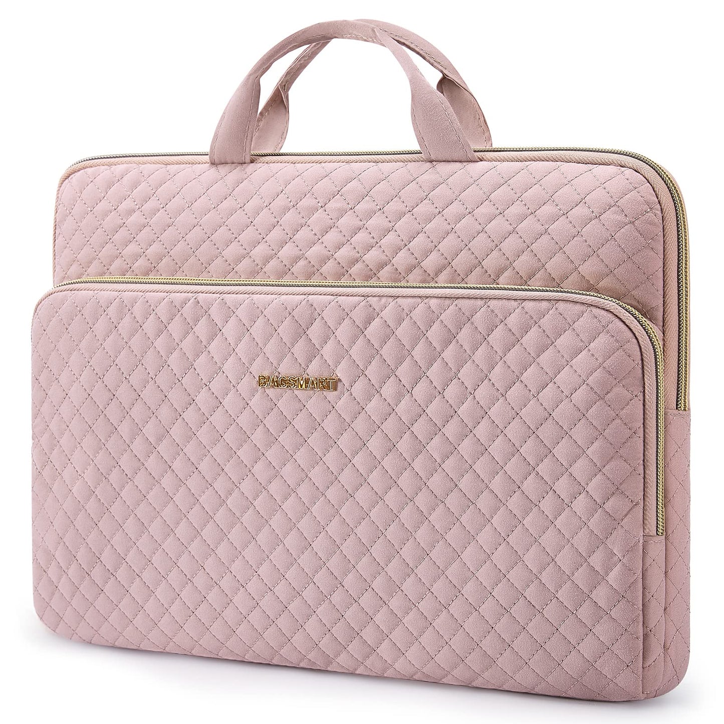 Laptop Sleeve, Laptop Carrying Case Compatible with 13-13.3 inch Notebook,Compatible with MacBook Pro 14 Inch,MacBook Air,Laptop Protective Bag with Pocket,Handles,Pink