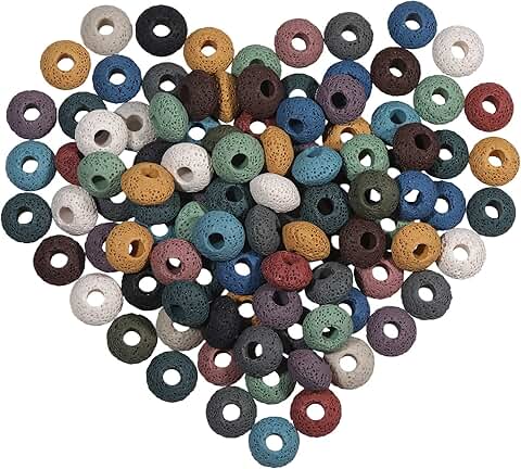 50 Mixed Color Lava Rock Beads, 15x10mm