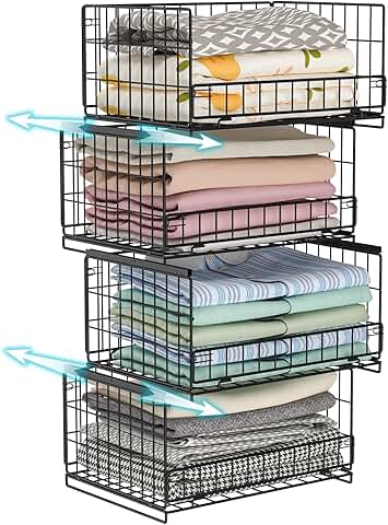 4-Tier Sliding Closet Organizer and Storage Shelves