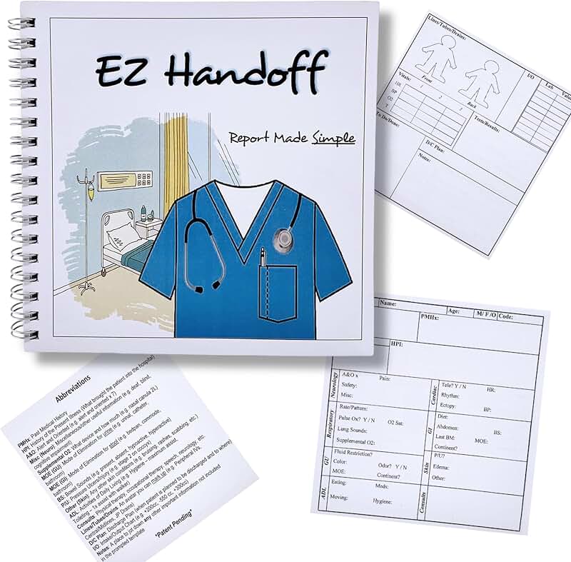 Nurse Report Sheet Notebook, 100 Sheets, 6x6 inches