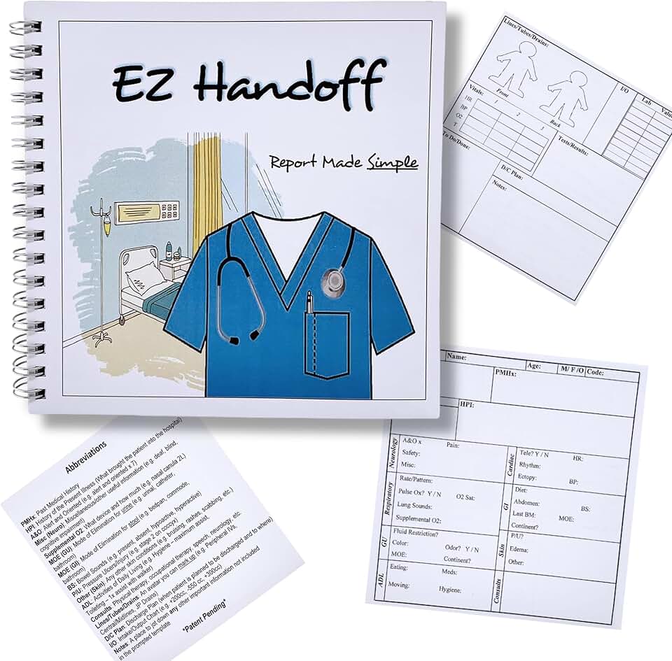 Nurse Report Sheet Notebook, 100 Sheets, 6x6 inches