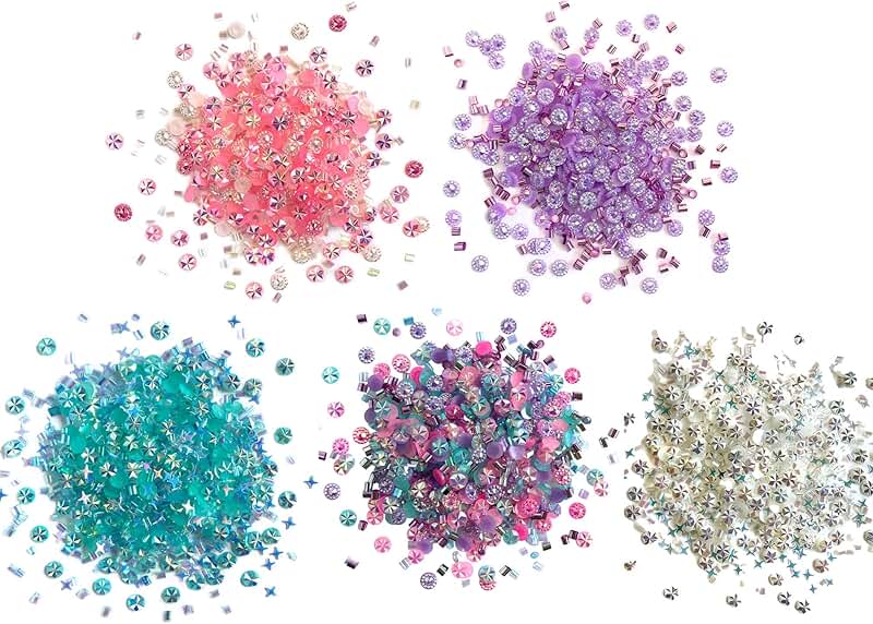 Flat Back Crystal Gems and Sprinkles for Crafts, 65g