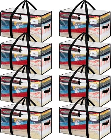 Heavy Duty Moving Bags with Strong Handles, 8 Pack