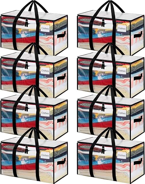 Heavy Duty Moving Bags with Strong Handles, 8 Pack