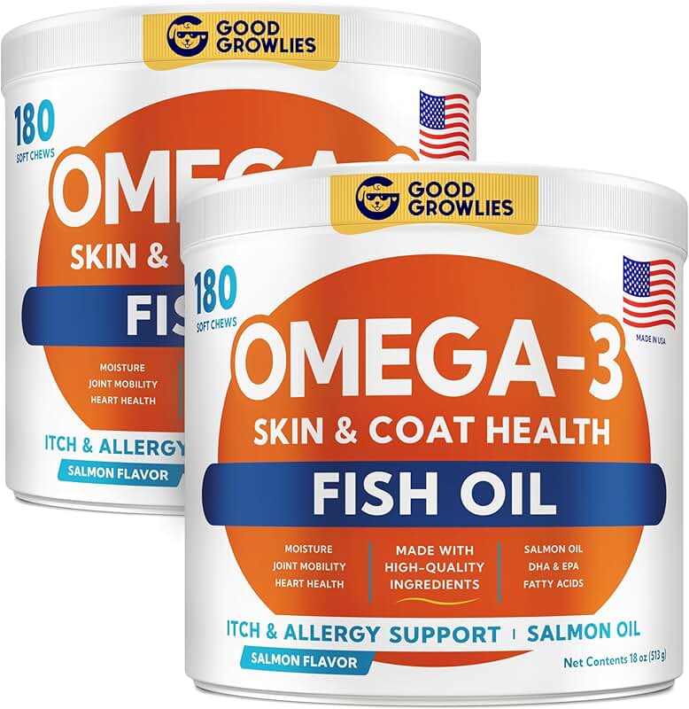 Omega 3 Fish Oil Chews for Dogs, 360 Count