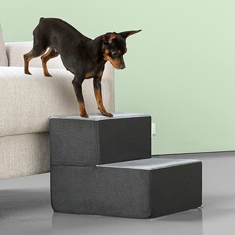 Small Grey Pet Stairs and Ramp