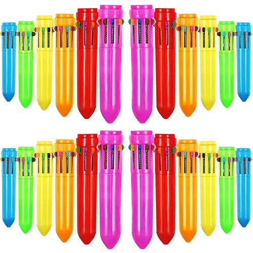 Set of 24 Colorful Retractable Ballpoint Pens
