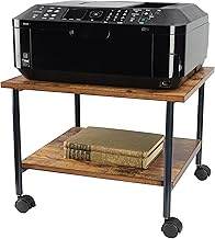 Rolling under desk printer stand with two shelves