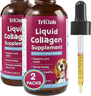 Liquid Collagen Drops for Dogs, 2-Pack for Joints and Skin