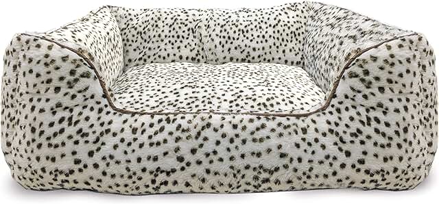 Sleep Zone Snow Leopard Step-In Pet Bed 25 Inches