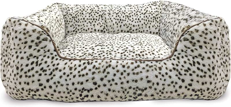 Sleep Zone Snow Leopard Step-In Pet Bed 25 Inches