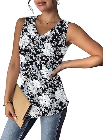 Women’s Sleeveless V-Neck Eyelet Tank Top