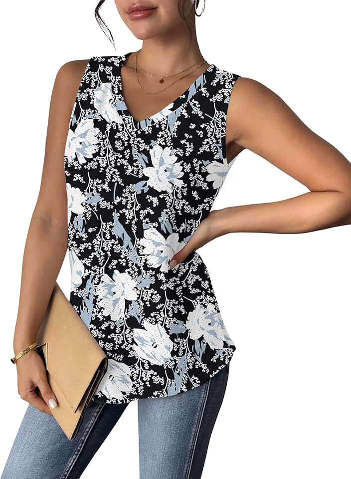 Women’s Sleeveless V-Neck Eyelet Tank Top