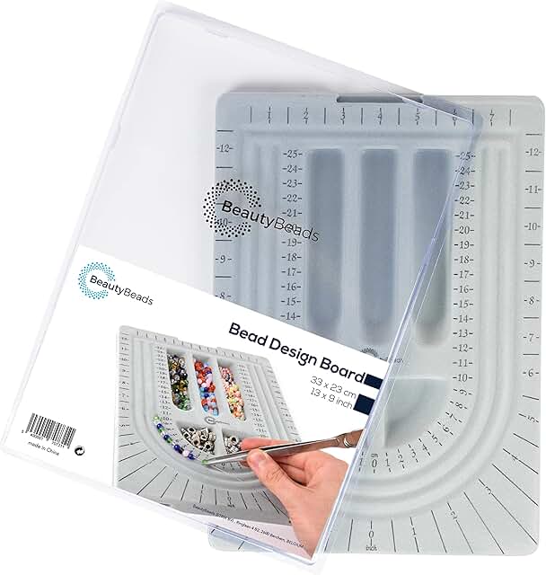 Grey Bead Board with 5 Compartments for Jewelry Making