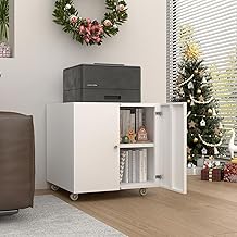Large Metal Printer Stand with Wheels and Storage
