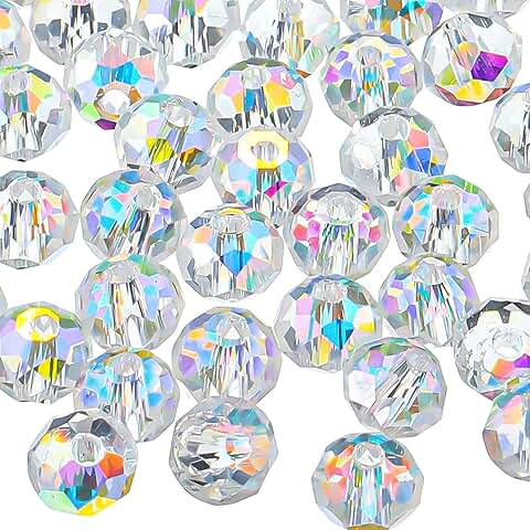 500 Pieces 8mm Glass Crystal Rondelle Beads for Jewelry Making